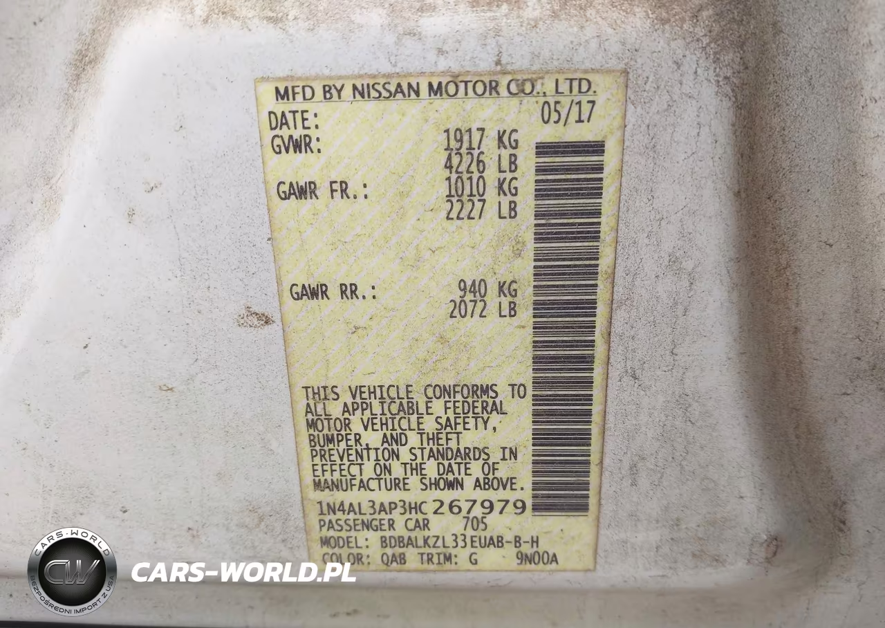 2017 Nissan Altima 2.5 Sv VIN:1N4AL3AP3HC267979 - 9