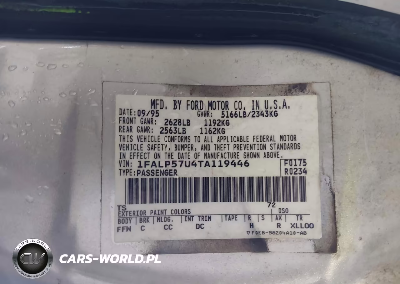 1996 Ford Taurus Gl VIN:1FALP57U4TA119446 - 9