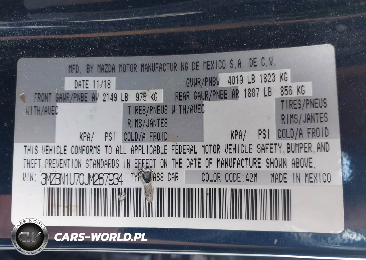 2018 Mazda Mazda3 Sport VIN:3MZBN1U70JM267934 - 9