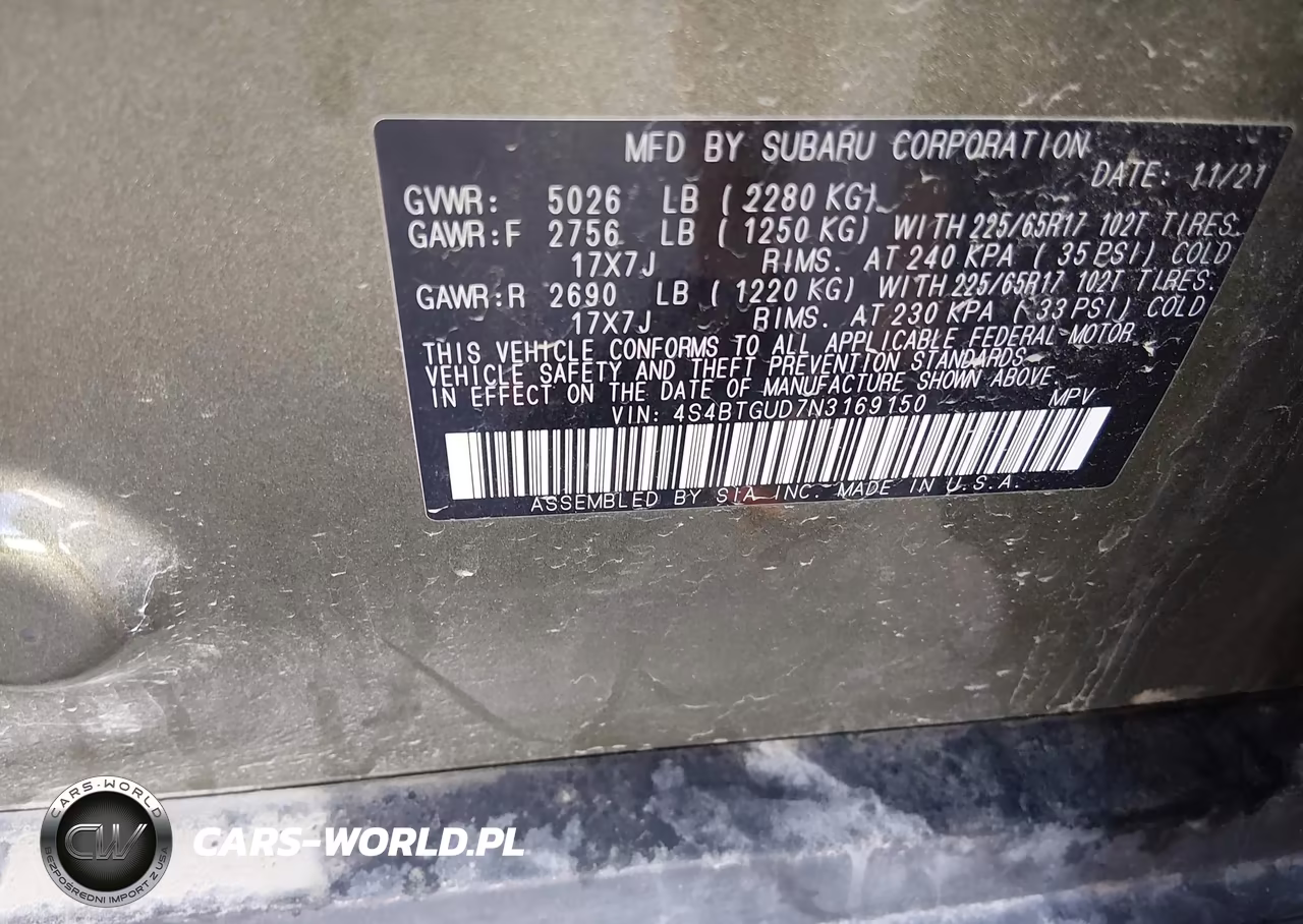 2022 Subaru Outback Wilderness VIN:4S4BTGUD7N3169150 - 9
