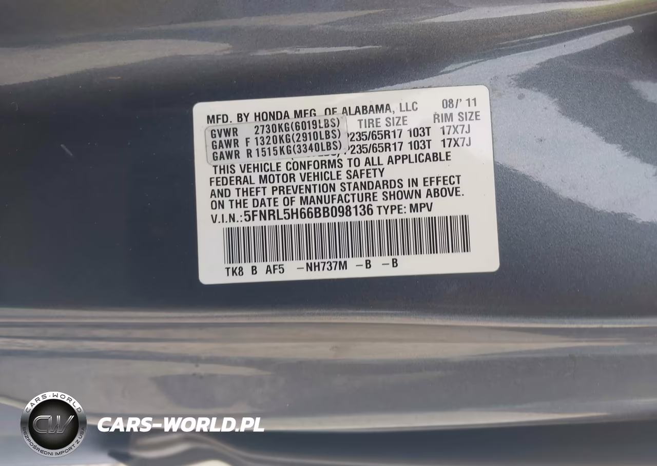2011 Honda Odyssey Ex-L VIN:5FNRL5H66BB098136 - 9
