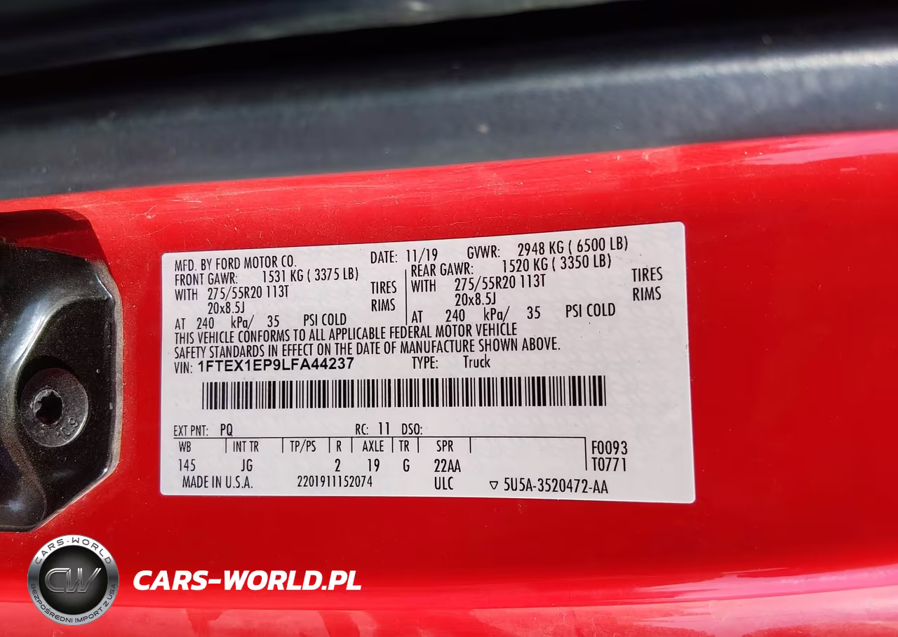 2020 Ford F-150 Xl VIN:1FTEX1EP9LFA44237 - 9