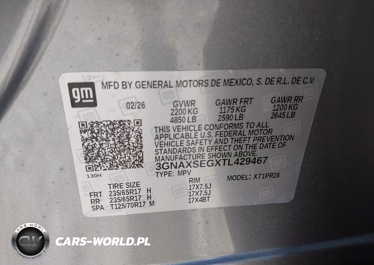 2026 Chevrolet Equinox Awd Activ VIN:3GNAXSEGXTL429467 - 9