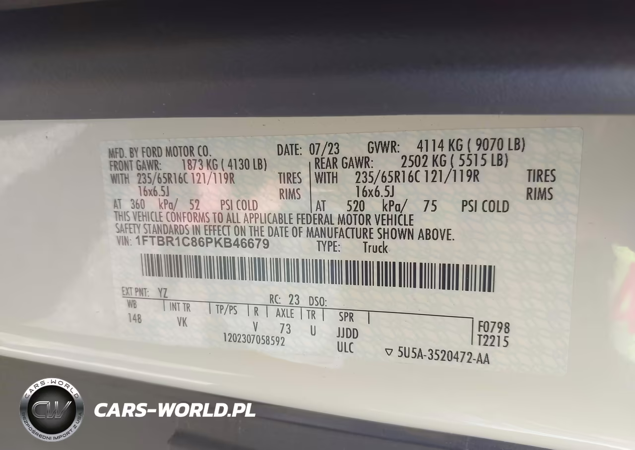 2023 Ford Transit-250 VIN:1FTBR1C86PKB46679 - 9