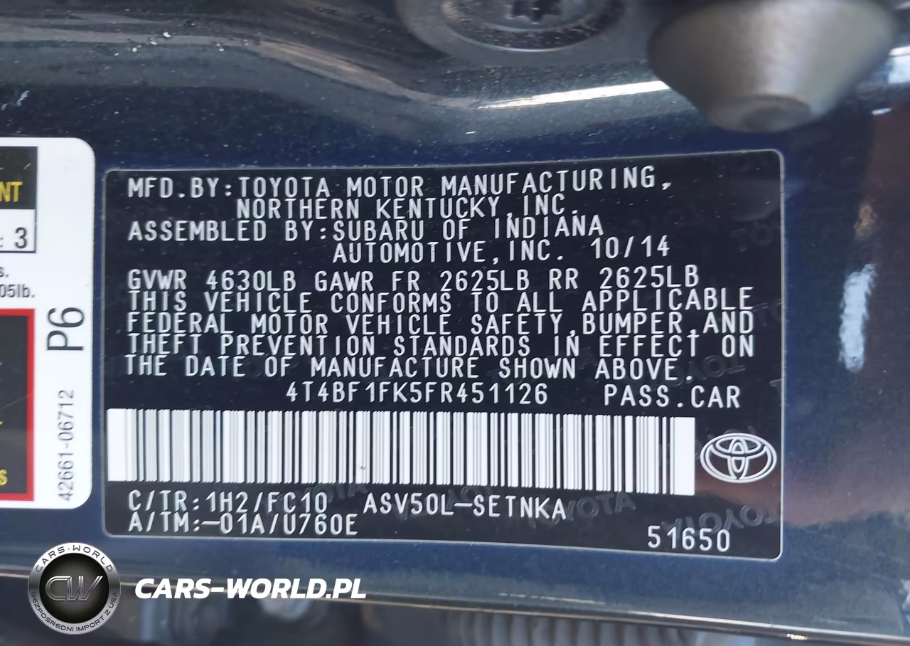 2015 Toyota Camry Le VIN:4T4BF1FK5FR451126 - 9