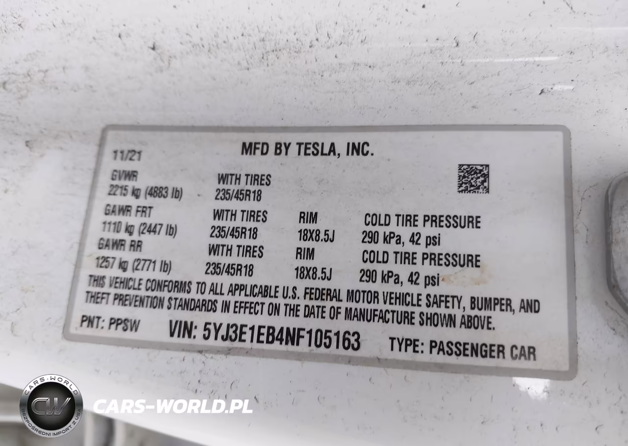 2022 Tesla Model 3 Long Range Dual Motor All-Wheel Drive VIN:5YJ3E1EB4NF105163 - 9