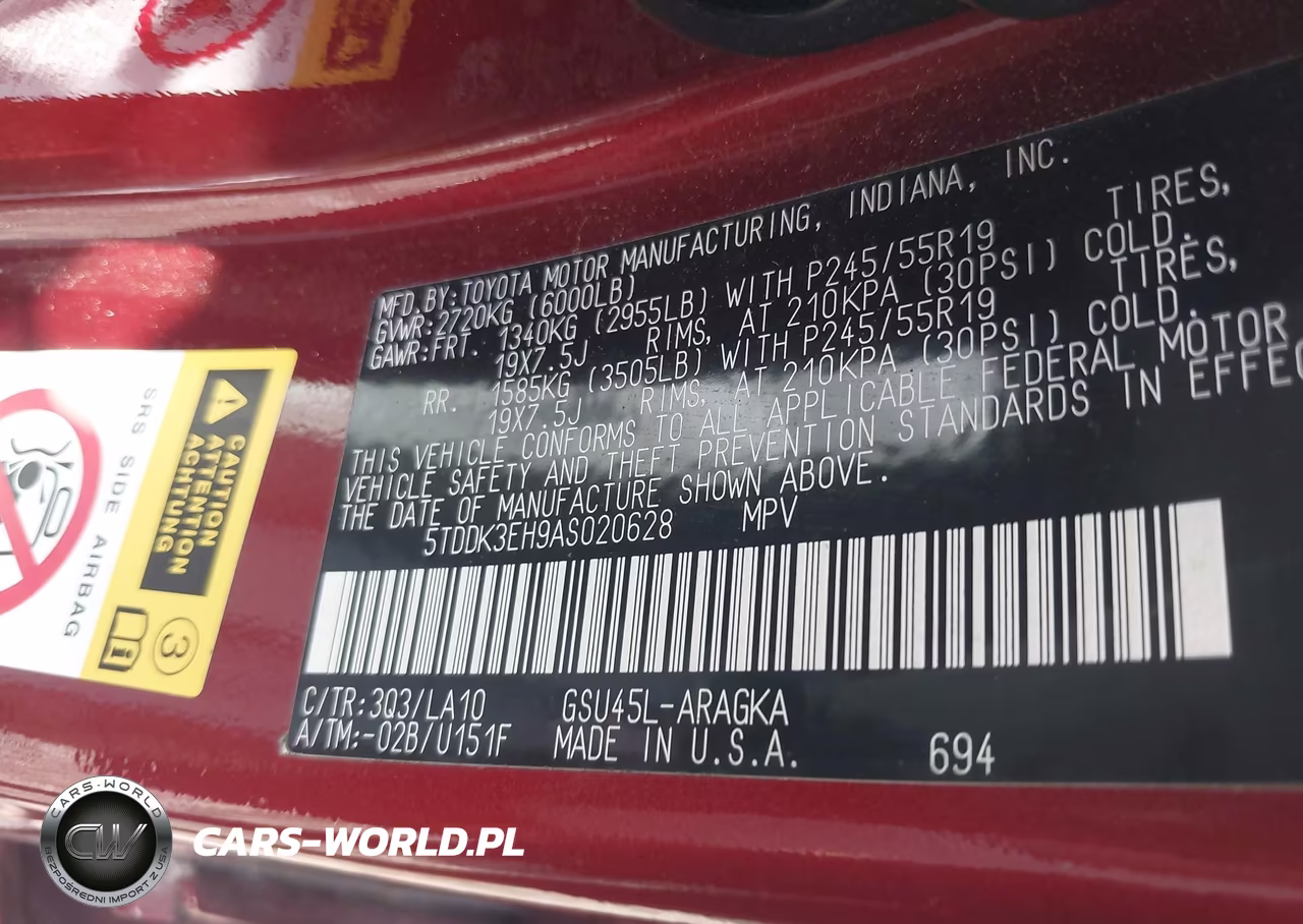 2010 Toyota Highlander Limited V6 VIN:5TDDK3EH9AS020628 - 9
