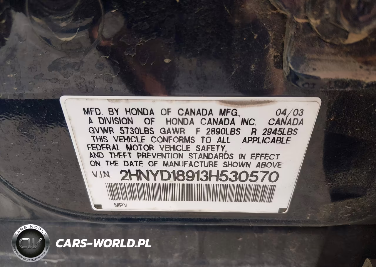 2003 Acura Mdx VIN:2HNYD18913H530570 - 9