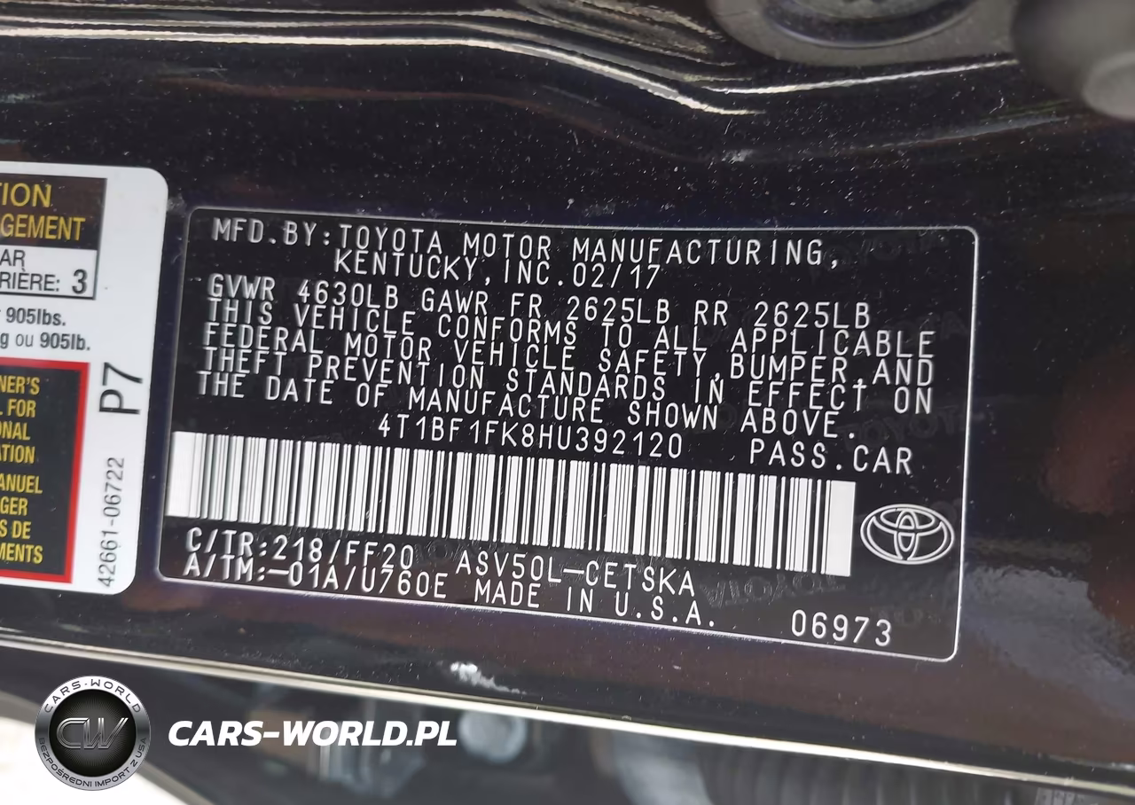 2017 Toyota Camry Se VIN:4T1BF1FK8HU392120 - 9