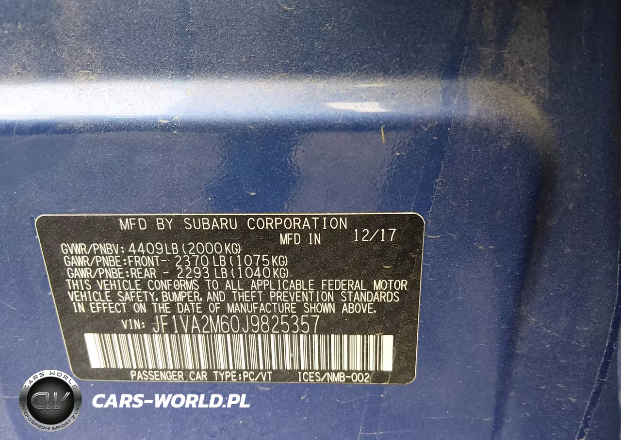 2018 Subaru Wrx Sti VIN:JF1VA2M60J9825357 - 9