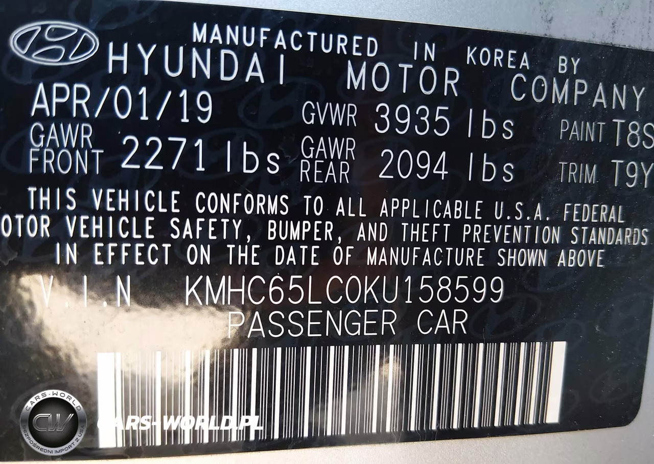 2019 Hyundai Ioniq Hybrid Blue VIN:KMHC65LC0KU158599 - 9