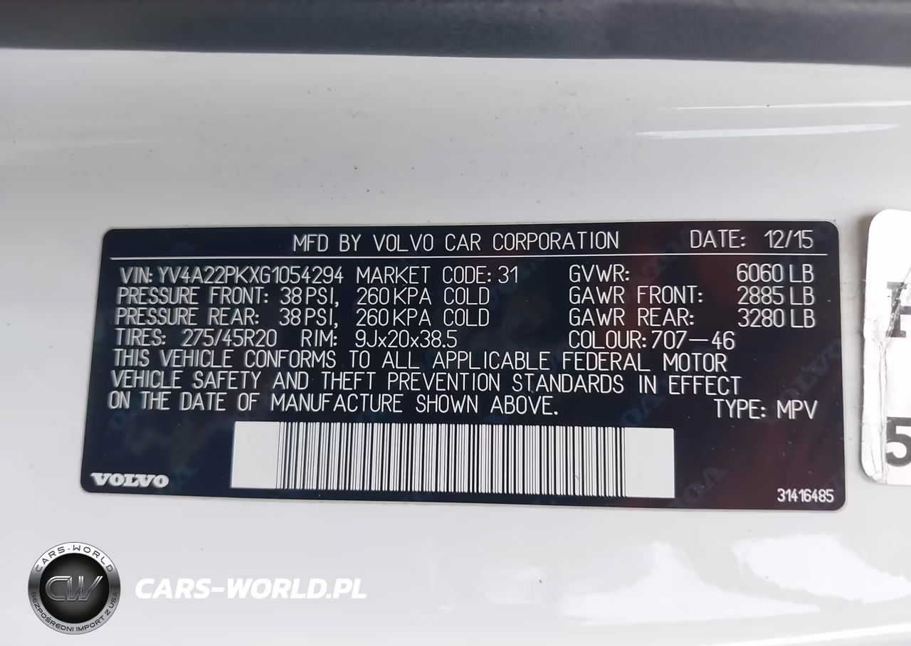 2016 Volvo Xc90 T6 Momentum VIN:YV4A22PKXG1054294 - 9