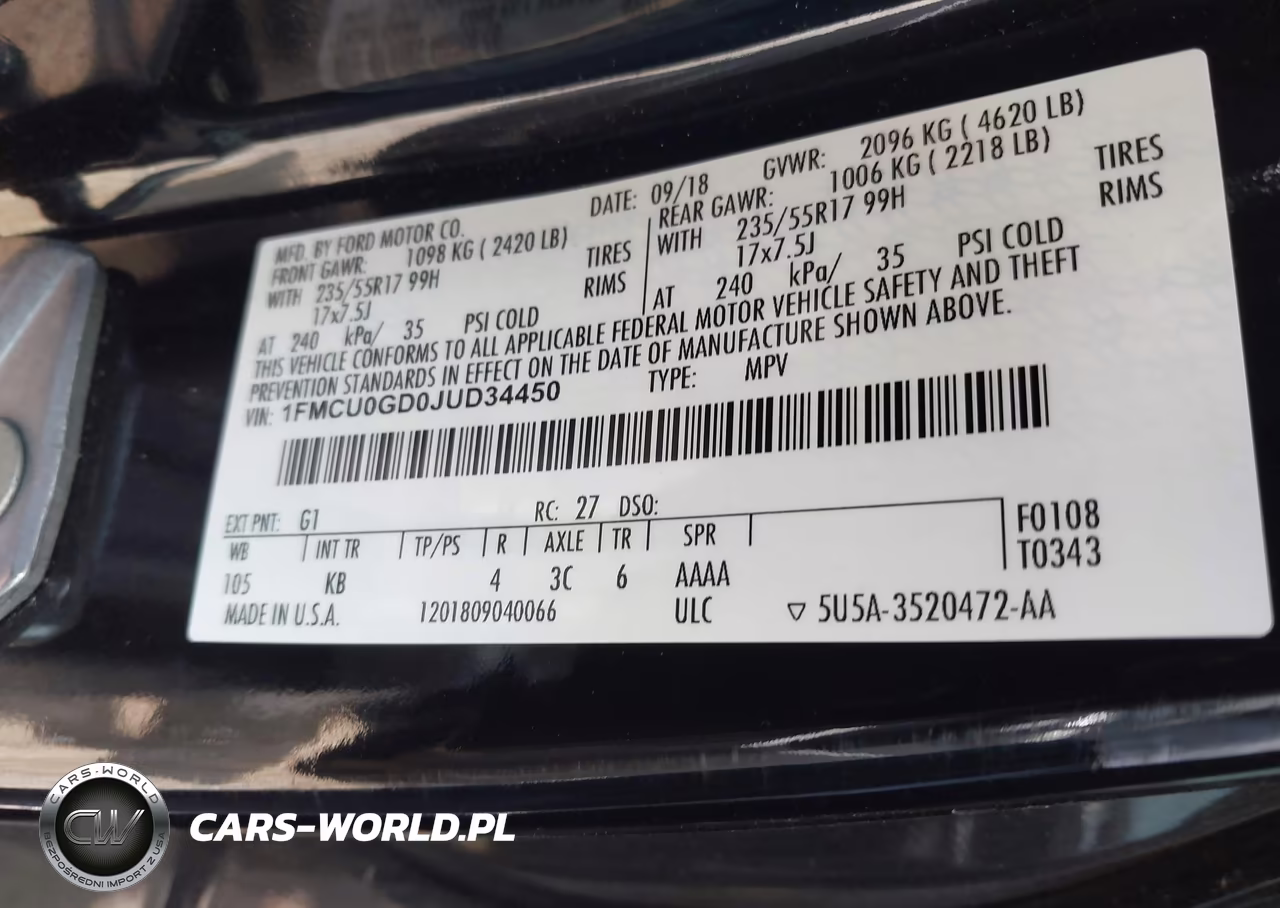 2018 Ford Escape Se VIN:1FMCU0GD0JUD34450 - 9