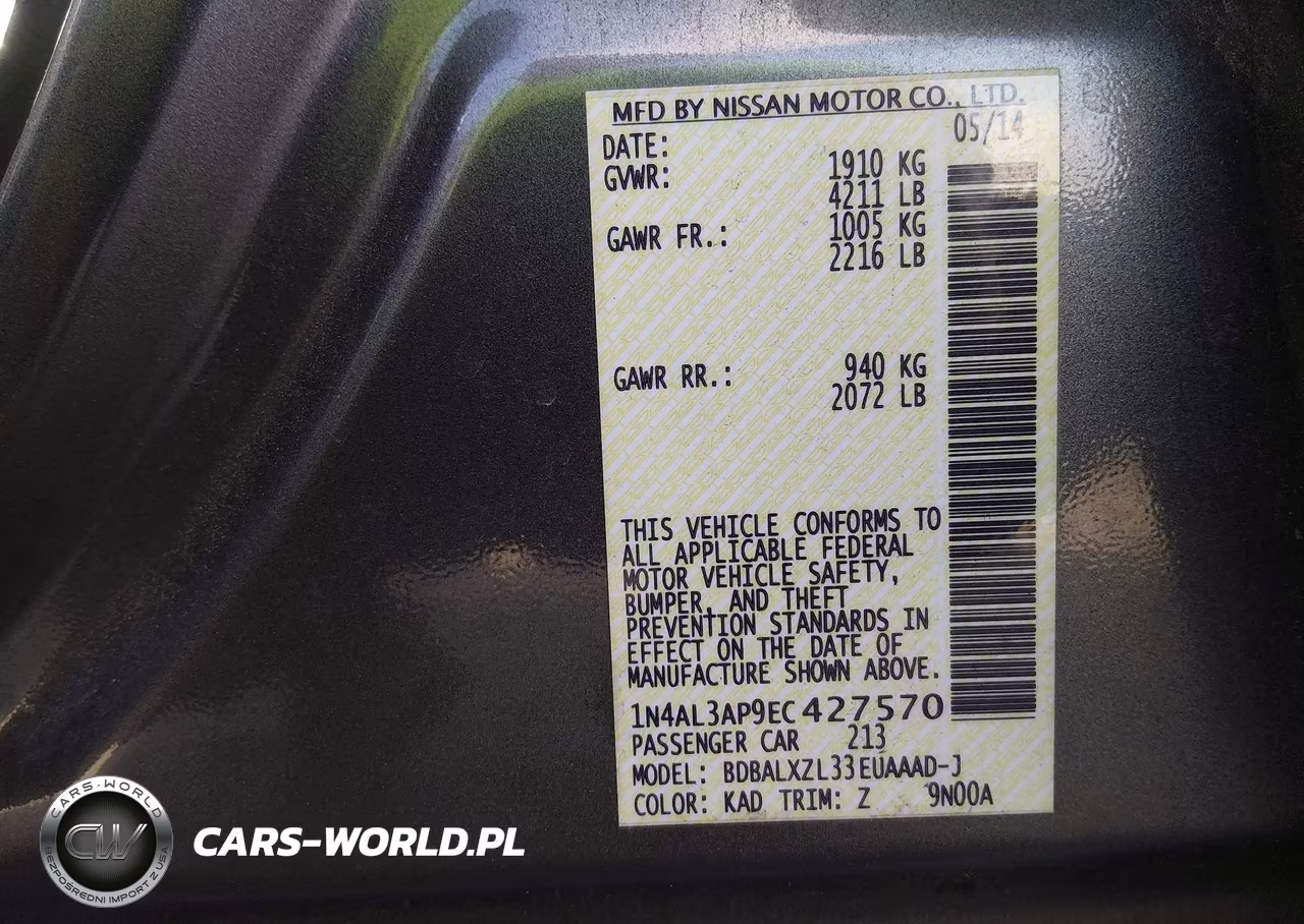 2014 Nissan Altima 2.5 Sl VIN:1N4AL3AP9EC427570 - 9