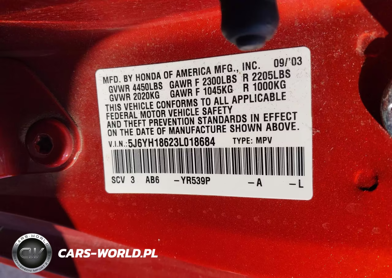 2003 Honda Element Ex VIN:5J6YH18623L018684 - 9