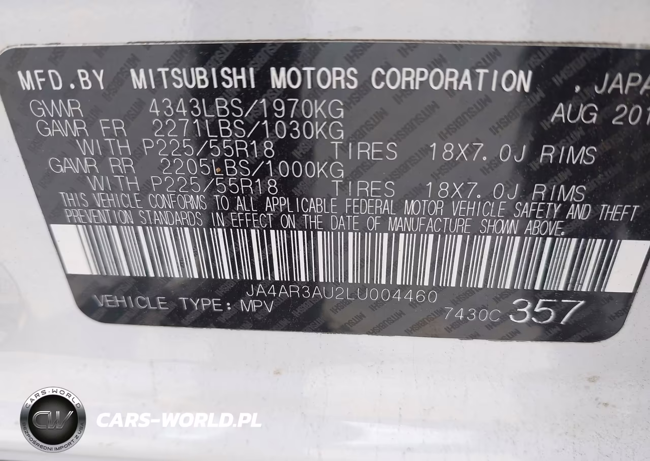 2020 Mitsubishi Outlander Sport 2.0 Es Awc VIN:JA4AR3AU2LU004460 - 9