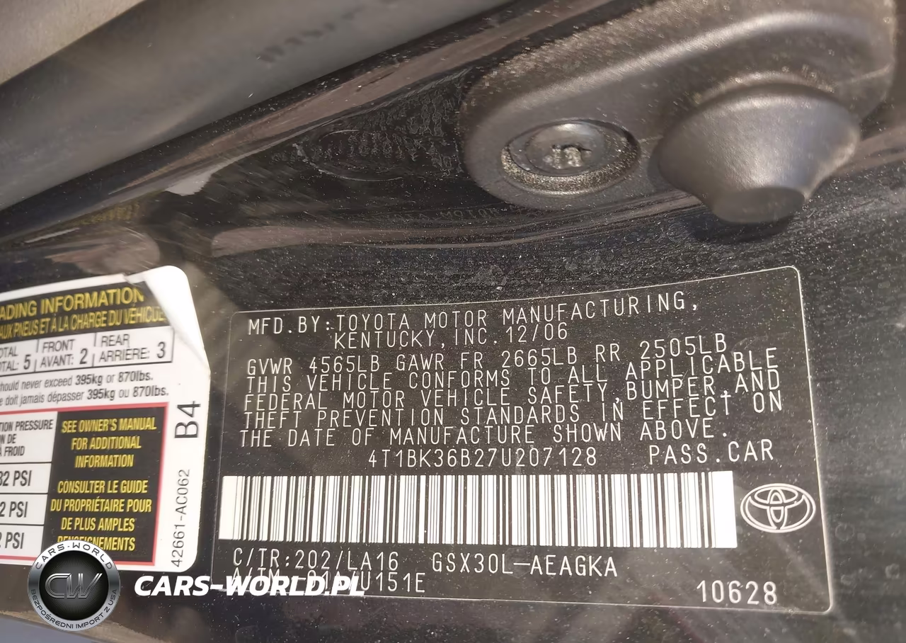 2007 Toyota Avalon Xls VIN:4T1BK36B27U207128 - 9