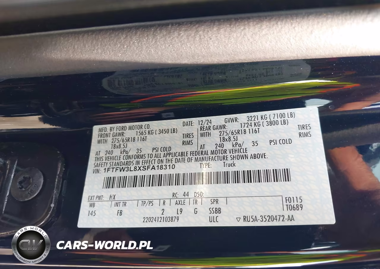 2025 Ford F-150 Xlt VIN:1FTFW3L8XSFA18310 - 9