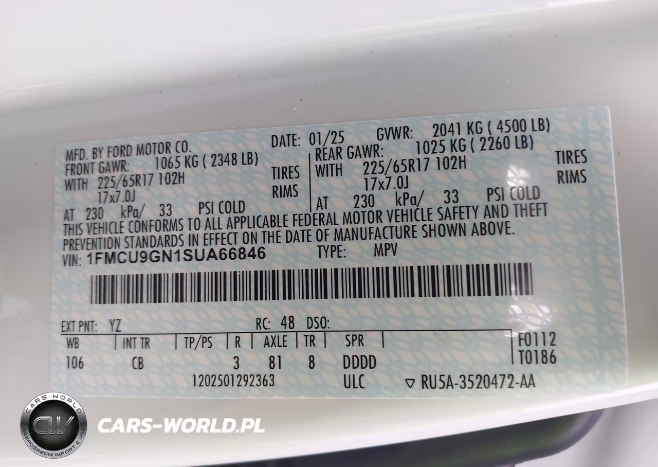 2025 Ford Escape Active VIN:1FMCU9GN1SUA66846 - 9