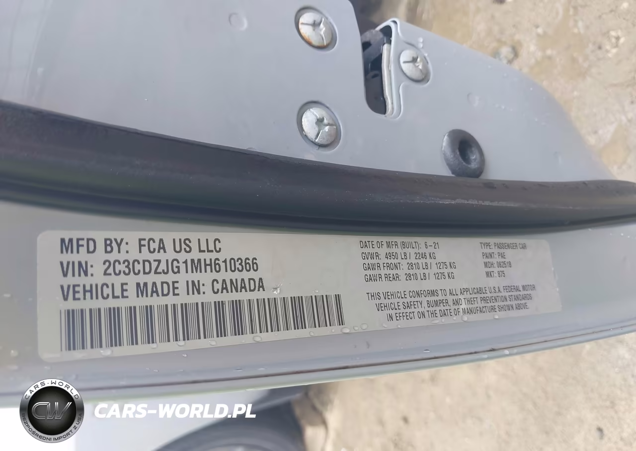 2021 Dodge Challenger Gt VIN:2C3CDZJG1MH610366 - 9