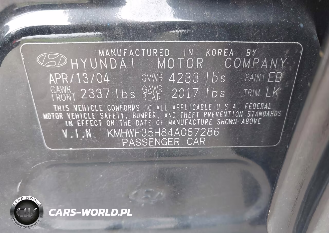 2004 Hyundai Sonata Gls-Lx VIN:KMHWF35H84A067286 - 9