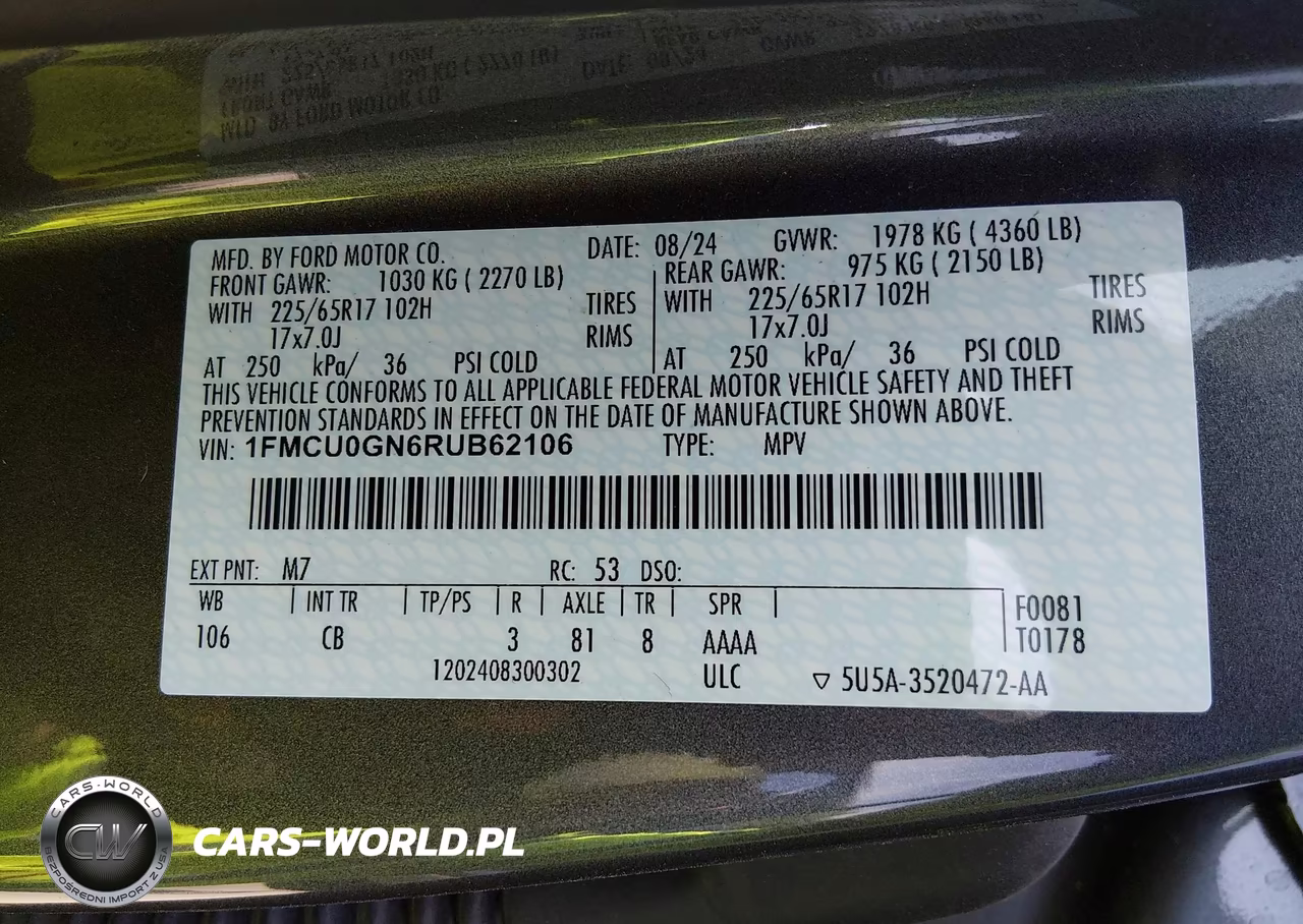 2024 Ford Escape Active VIN:1FMCU0GN6RUB62106 - 9