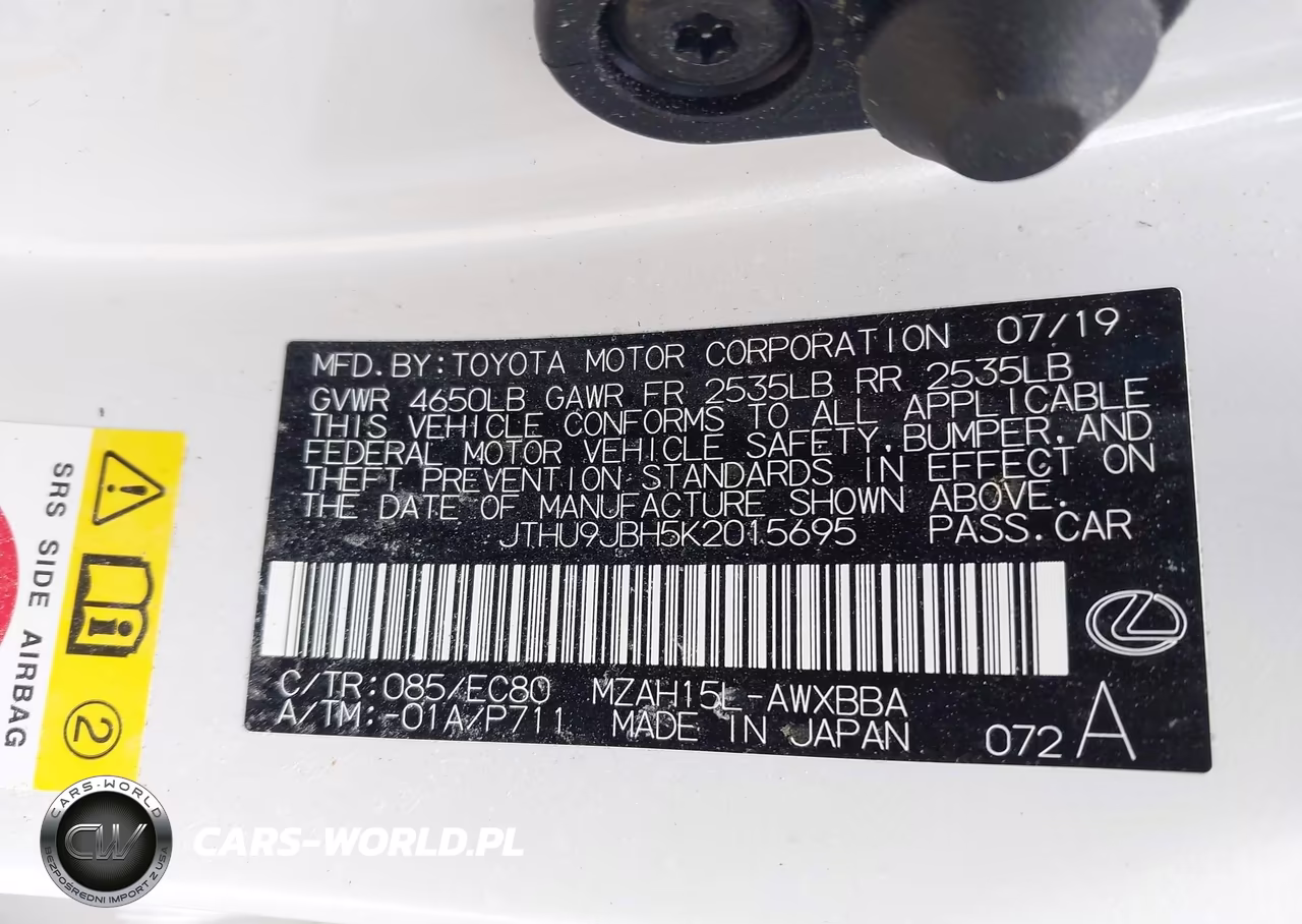 2019 Lexus Ux 250H VIN:JTHU9JBH5K2015695 - 9