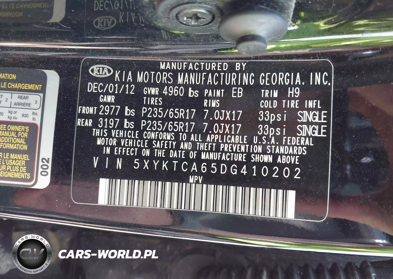 2013 Kia Sorento Lx VIN:5XYKTCA65DG410202 - 9