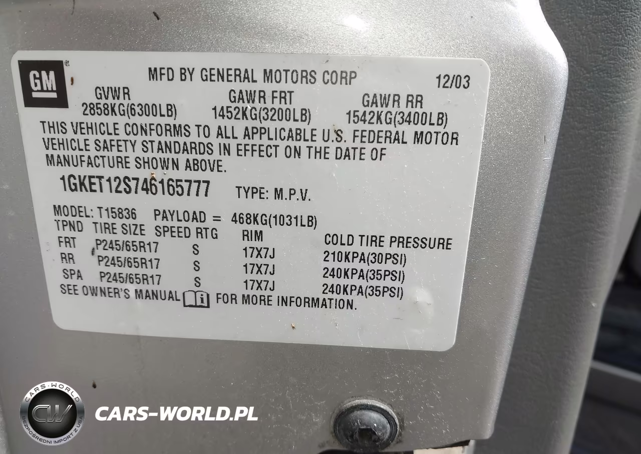 2004 GMC Envoy Xuv Slt VIN:1GKET12S746165777 - 9