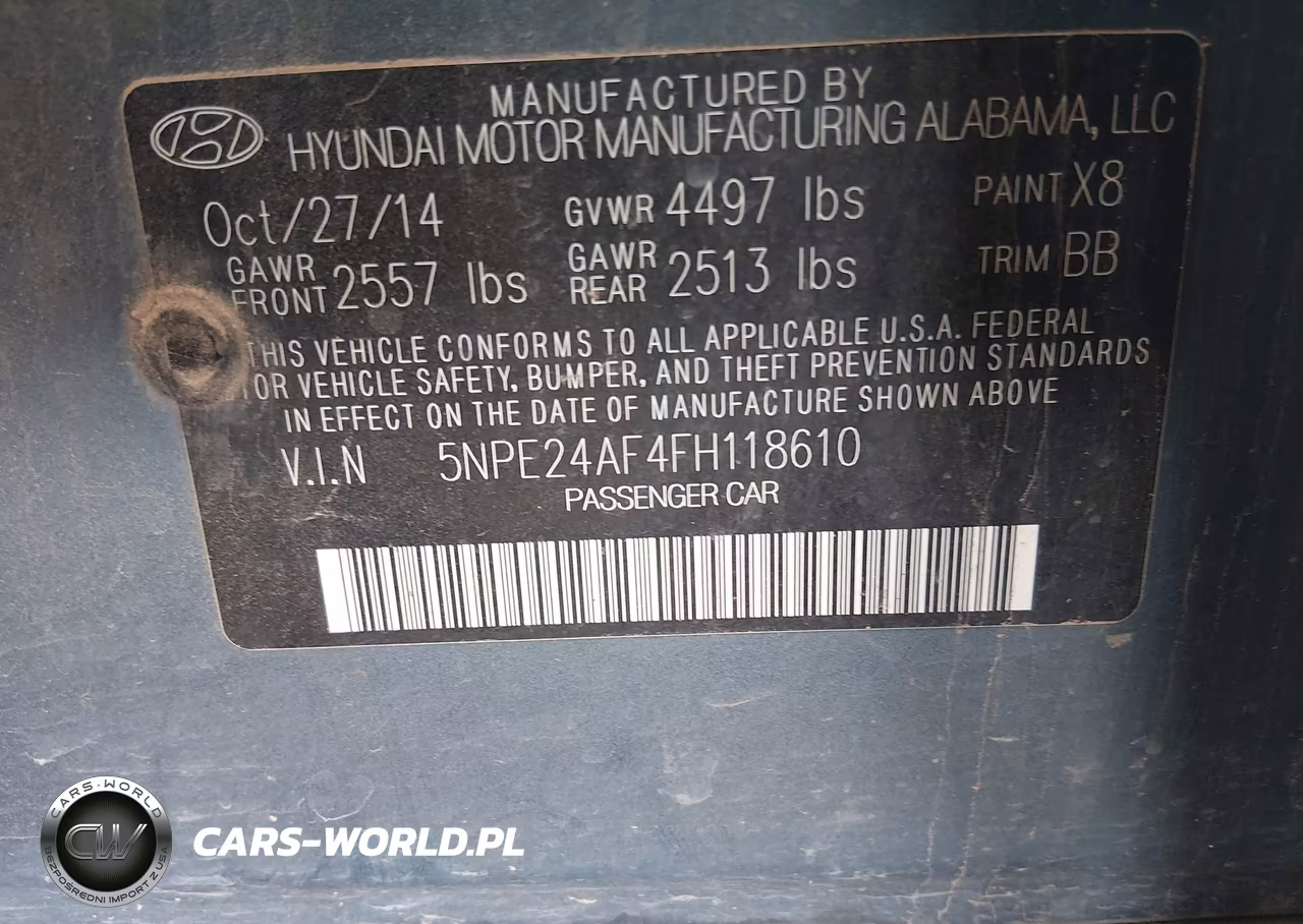 2015 Hyundai Sonata Se VIN:5NPE24AF4FH118610 - 9