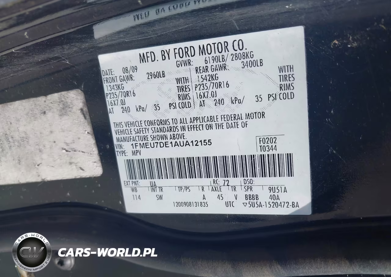 2010 Ford Explorer Xlt VIN:1FMEU7DE1AUA12155 - 9