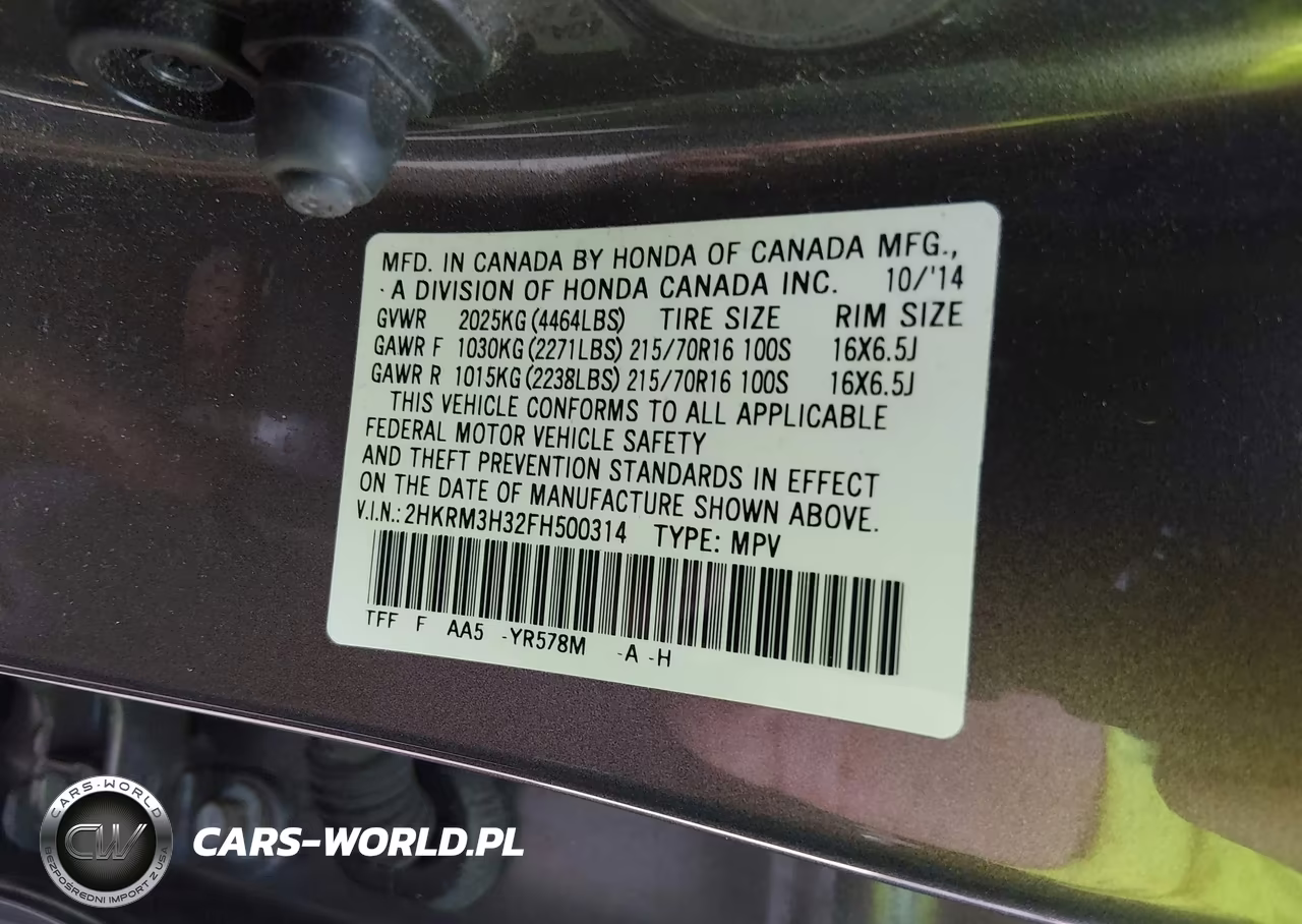 2015 Honda Cr-V Lx VIN:2HKRM3H32FH500314 - 9