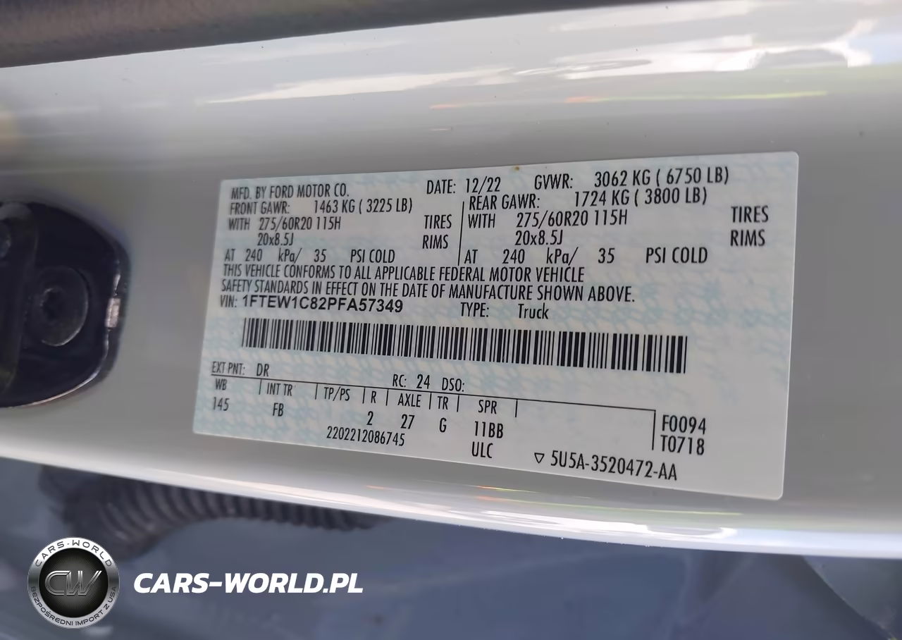 2023 Ford F-150 Xlt VIN:1FTEW1C82PFA57349 - 9