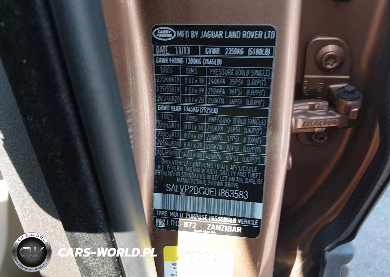 2014 Land Rover Range Rover Evoque Pure VIN:SALVP2BG0EH863583 - 9