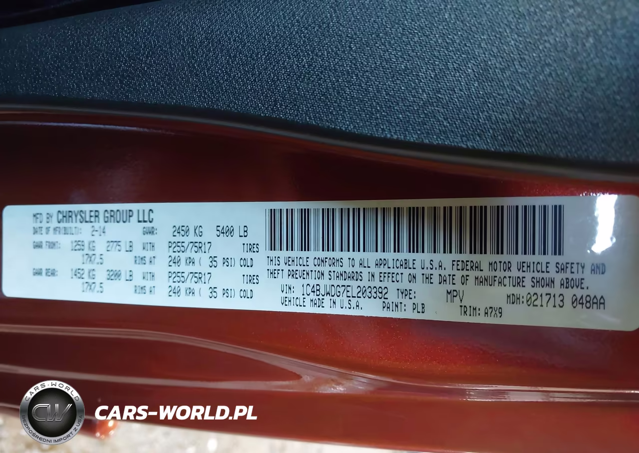 2014 Jeep Wrangler Unlimited Sport VIN:1C4BJWDG7EL203392 - 9