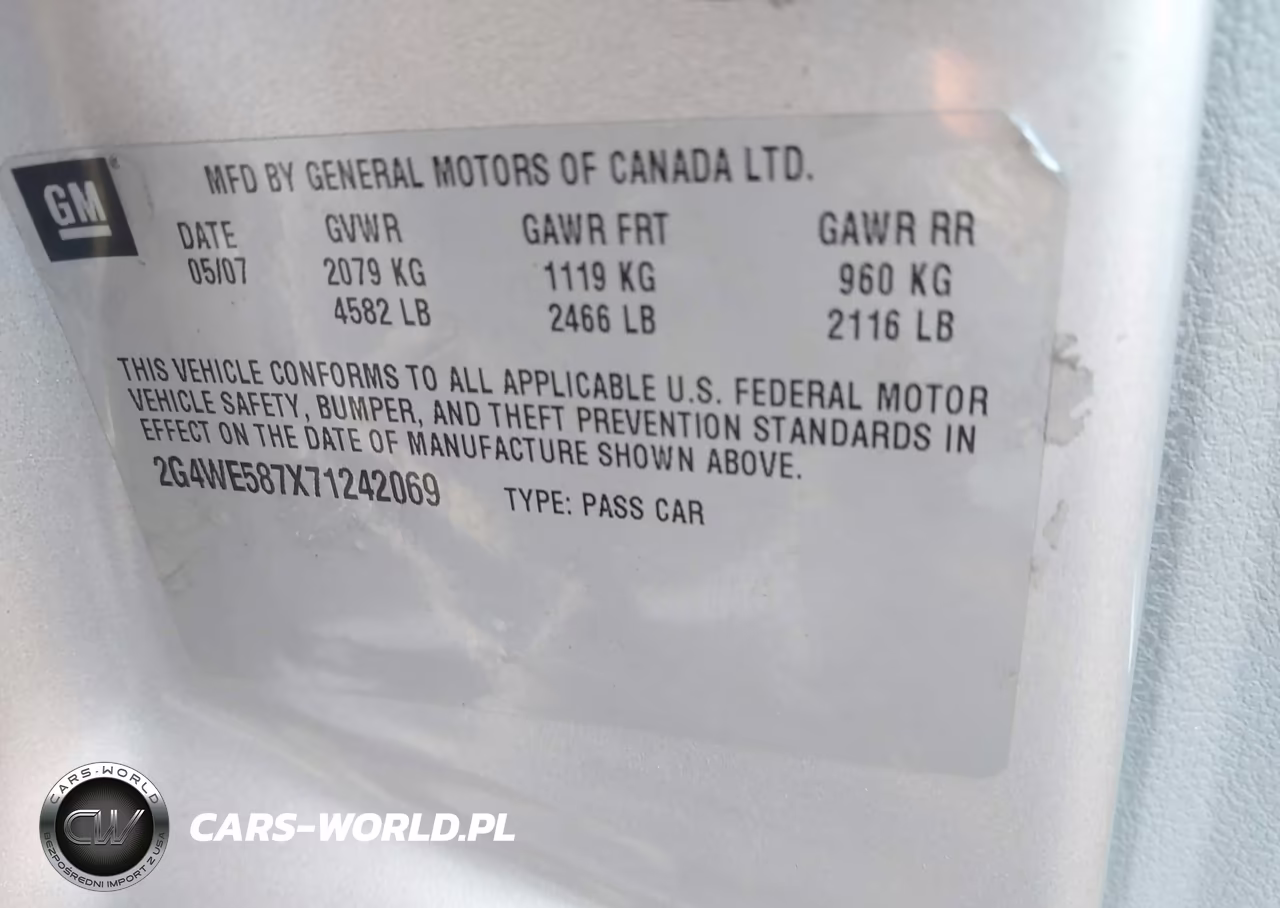 2007 Buick Lacrosse Cxs VIN:2G4WE587X71242069 - 9