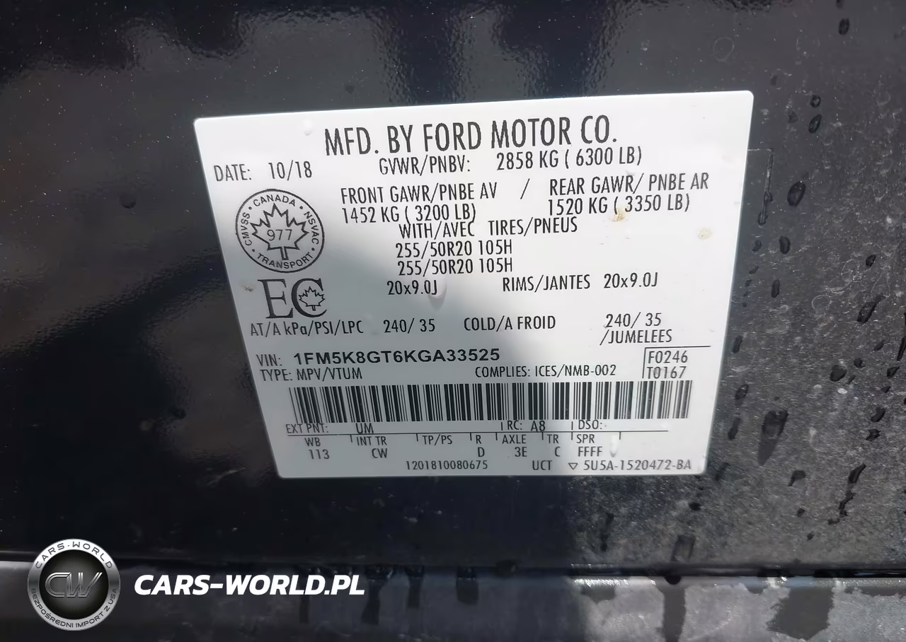2019 Ford Explorer Sport VIN:1FM5K8GT6KGA33525 - 9
