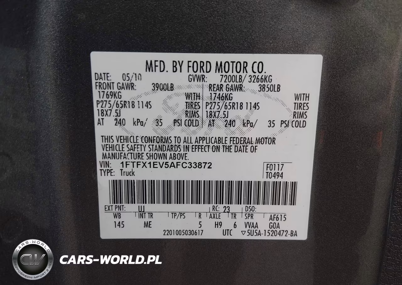 2010 Ford F-150 Fx4-Lariat-Xl-Xlt VIN:1FTFX1EV5AFC33872 - 9