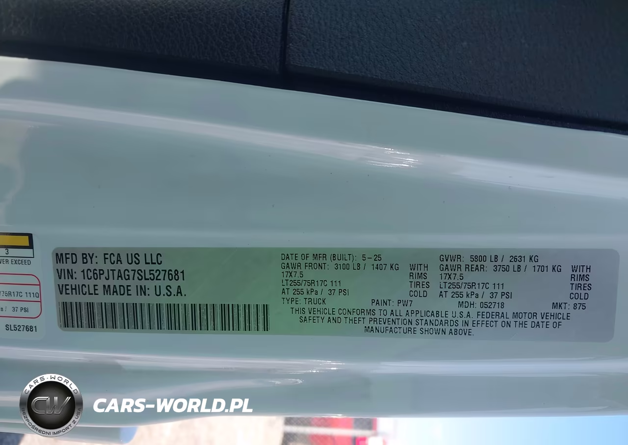 2025 Jeep Gladiator High Tide VIN:1C6PJTAG7SL527681 - 9