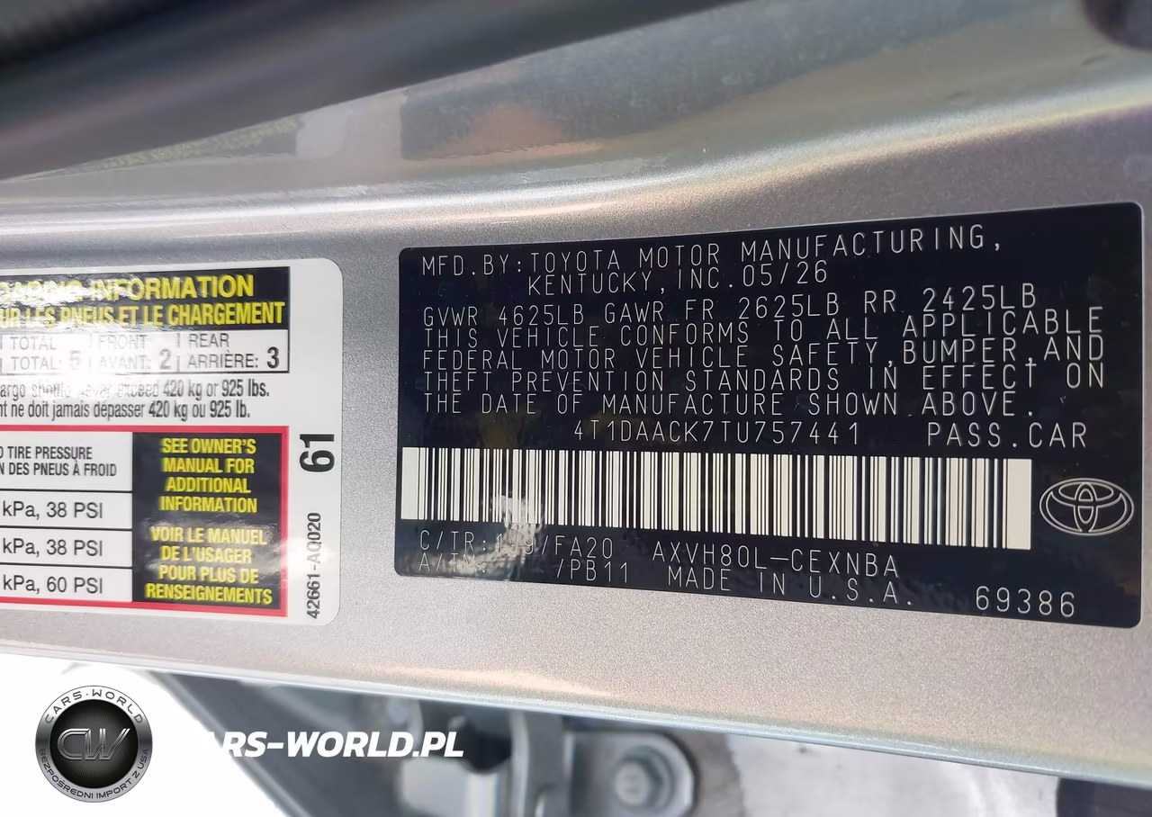 2026 Toyota Camry Le VIN:4T1DAACK7TU757441 - 9