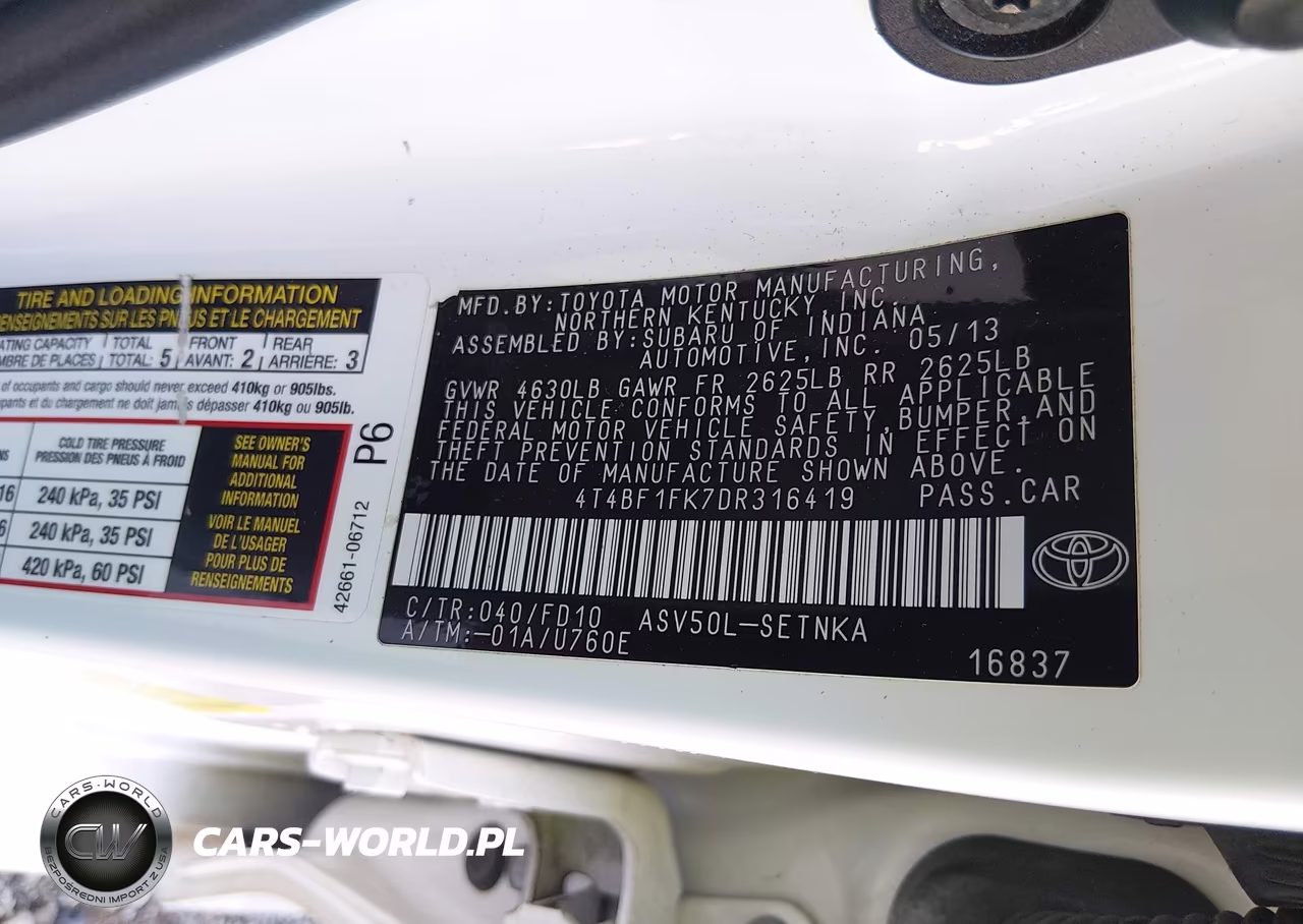 2013 Toyota Camry Le VIN:4T4BF1FK7DR316419 - 9