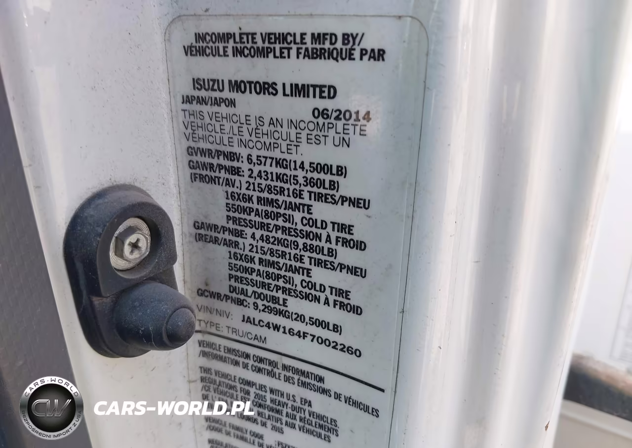 2015 Isuzu Npr Dsl Reg At VIN:JALC4W164F7002260 - 8