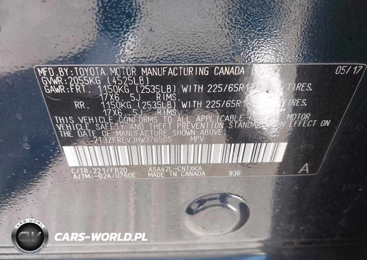 2017 Toyota Rav4 Le VIN:2T3ZFREV3HW376505 - 9