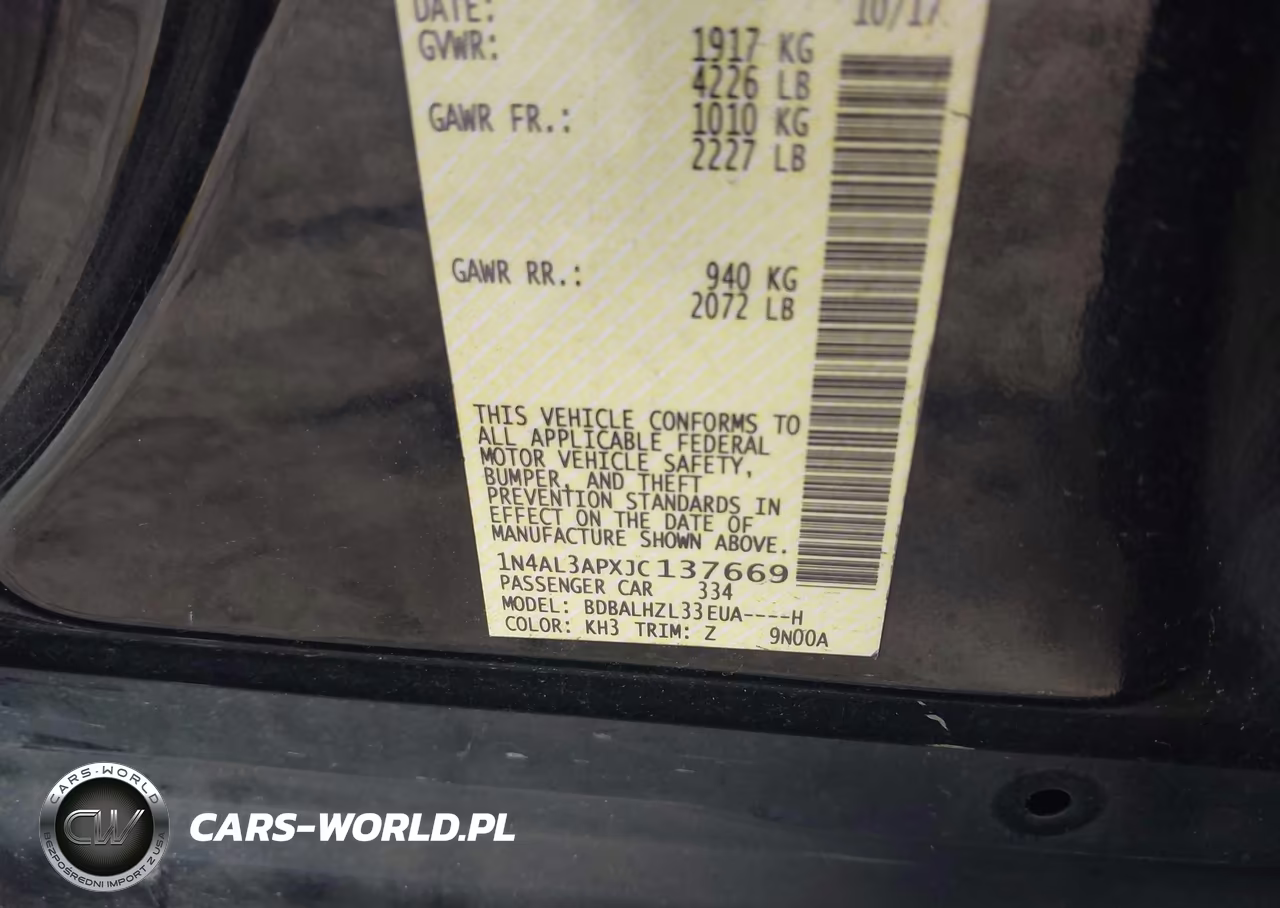 2018 Nissan Altima 2.5 Sr VIN:1N4AL3APXJC137669 - 9