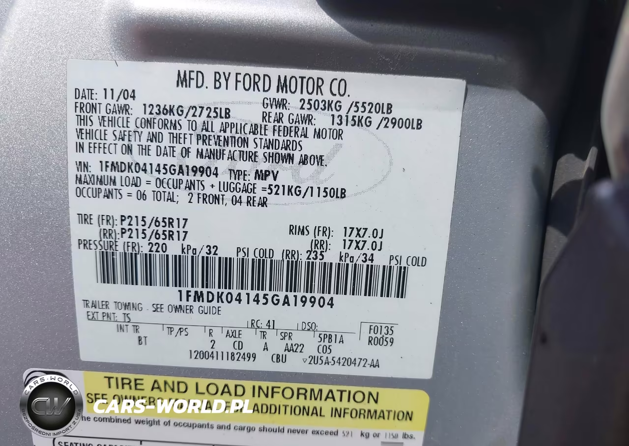 2005 Ford Freestyle Se VIN:1FMDK04145GA19904 - 9