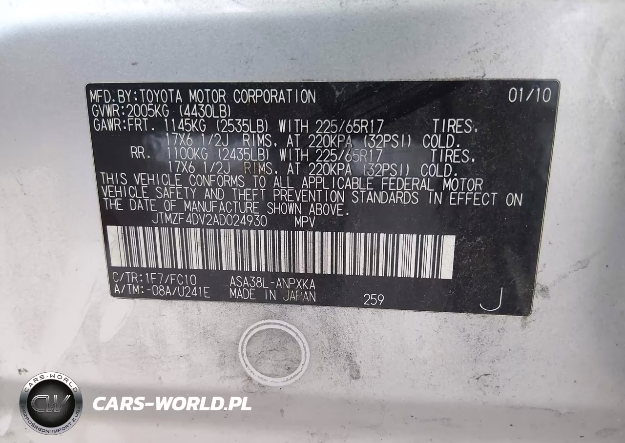 2010 Toyota Rav4 VIN:JTMZF4DV2AD024930 - 9