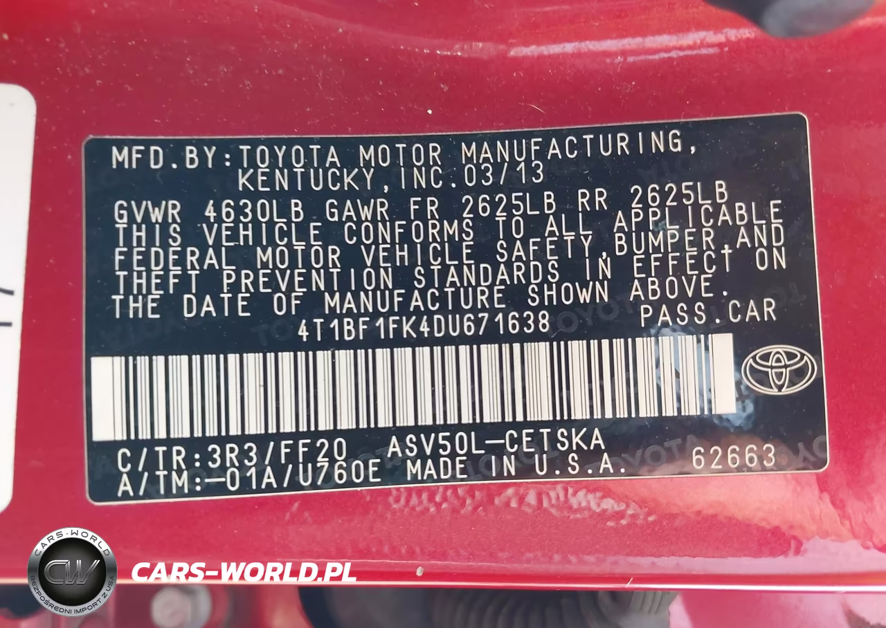2013 Toyota Camry Se VIN:4T1BF1FK4DU671638 - 9
