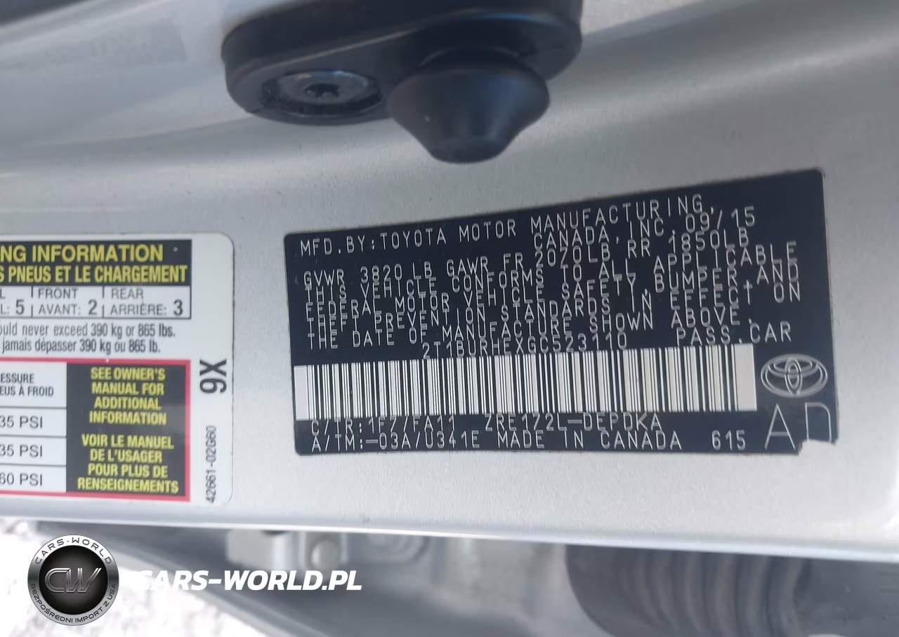 2016 Toyota Corolla L VIN:2T1BURHEXGC523110 - 9