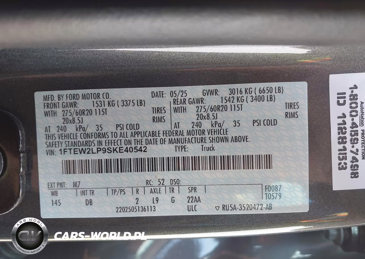 2025 Ford F-150 Stx VIN:1FTEW2LP9SKE40542 - 9