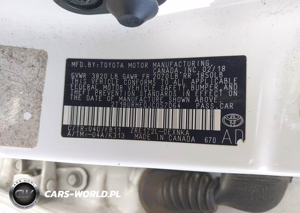 2018 Toyota Corolla Le VIN:2T1BURHE0JC057064 - 9